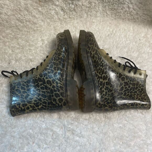 Animal Prints Rubber lace up combat rain boots size 11 - Picture 7 of 9